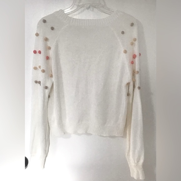 Baevely Women’s Ivory PomPom Sweater - Picture 2 of 5